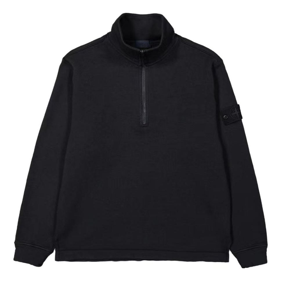 STONE ISLAND Felpa Ghost Half Zip Up Sweater 'Black' 7915631F3-V0029