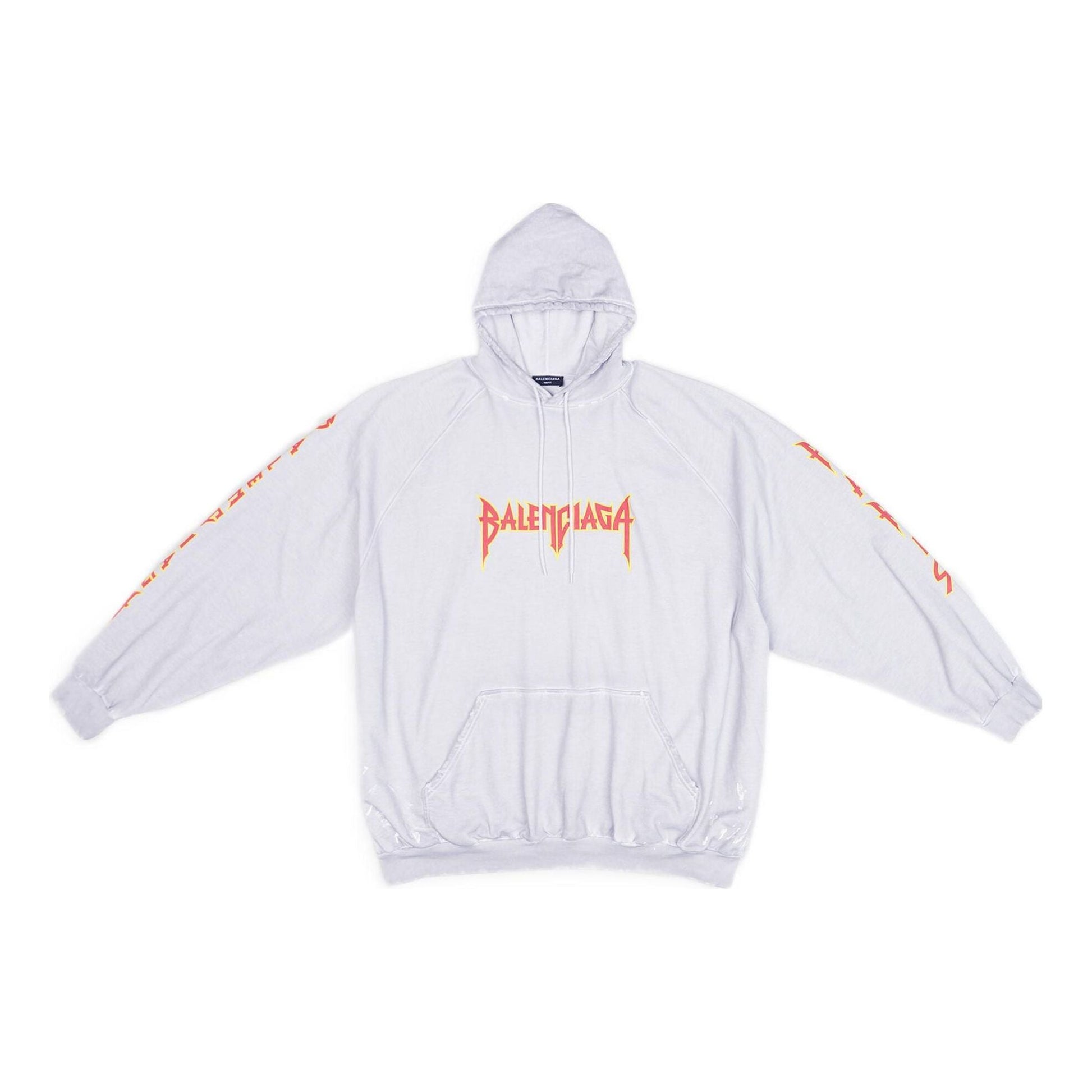 Balenciaga Metallica Hoodie Oversized Fit 'Dirty White Orange' 697879TMV890901