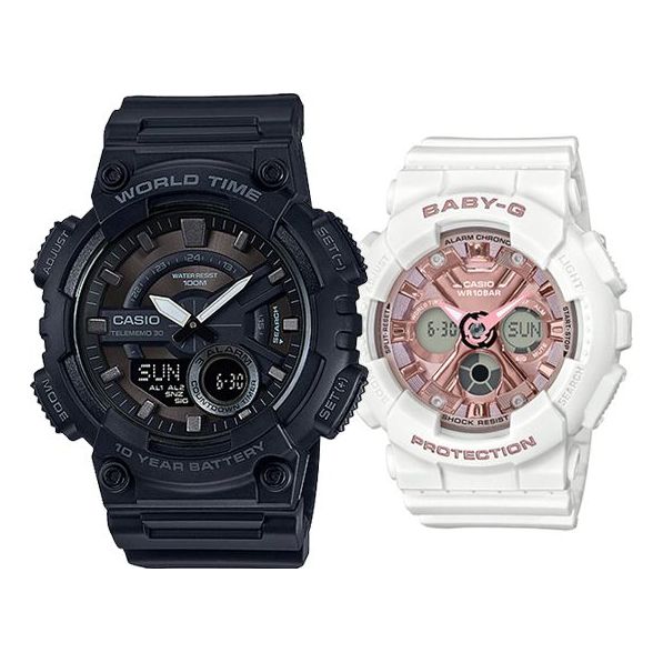 CASIO Baby-G 'Black & White' AEQ-110W-1B&BA-130-7A1PRL