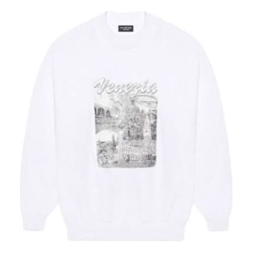 Balenciaga Venezia Print Sweater 'White' 652981TKV899094
