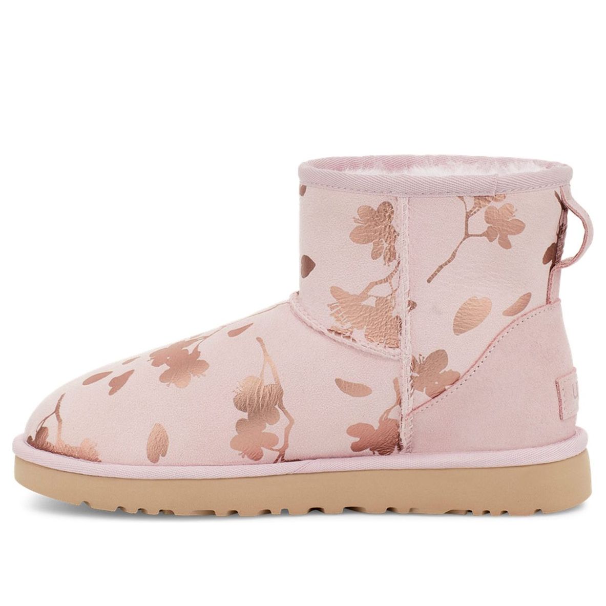 (WMNS) UGG Classic Mini Floral Foil Pink Red Fleece Lined 1118163-SLPN