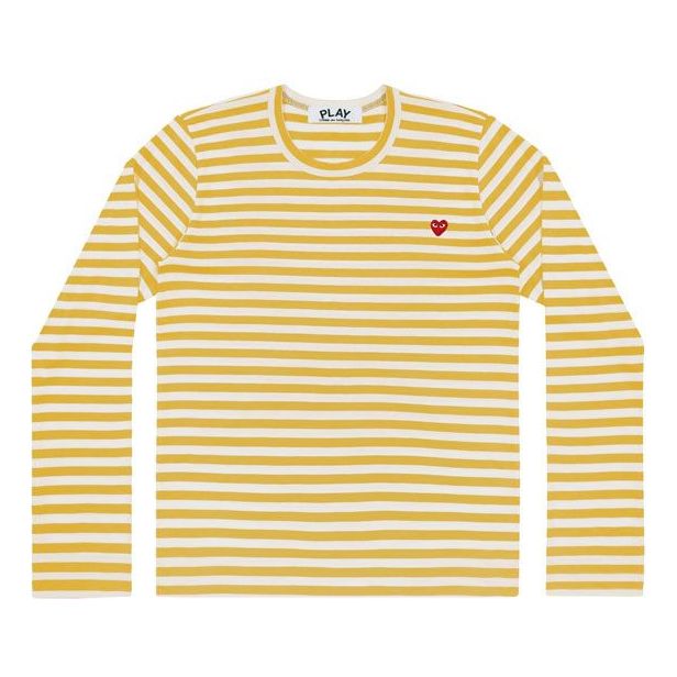 (WMNS) COMME des GARCONS PLAY Striped Long Sleeves Tee 'Yellow' AZ-T217-051-2