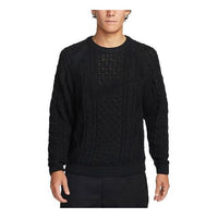 Nike Solid Color Round Neck  Knit Long Sleeves Wool Sweater Men's Black DQ5177-010
