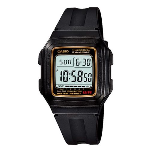 CASIO Sports Quartz Waterproof Unisex Mens Black Digital F-201WA-9A