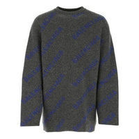 Balenciaga Intarsia Knit Logo Jumper 'Dark Grey' 623283T15671035