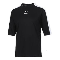 (WMNS) PUMA Classics Loose Splicing Short Sleeve Black 530006-01