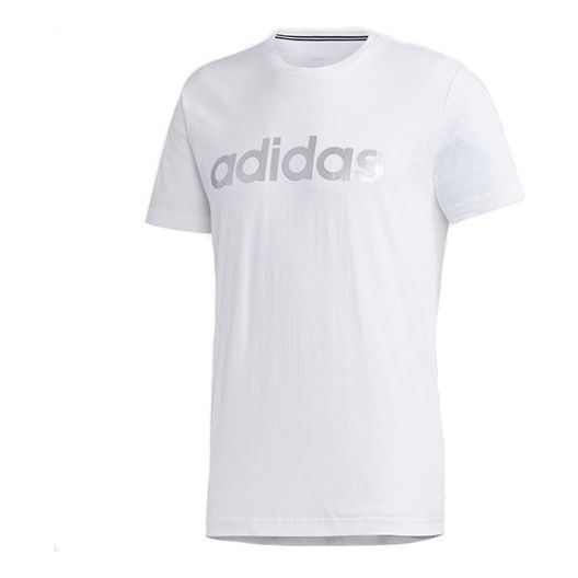 adidas neo Sports Round Neck logo Printing Short Sleeve White FP7395