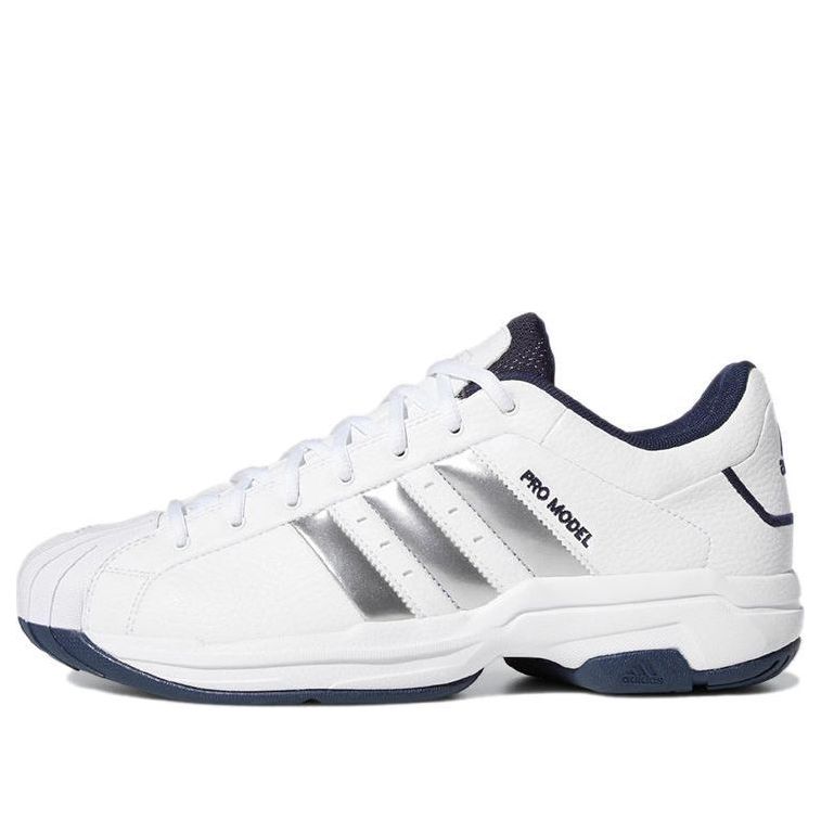 حذاء adidas Pro Model 2G Low 'White Silver Metallic Navy' H68051