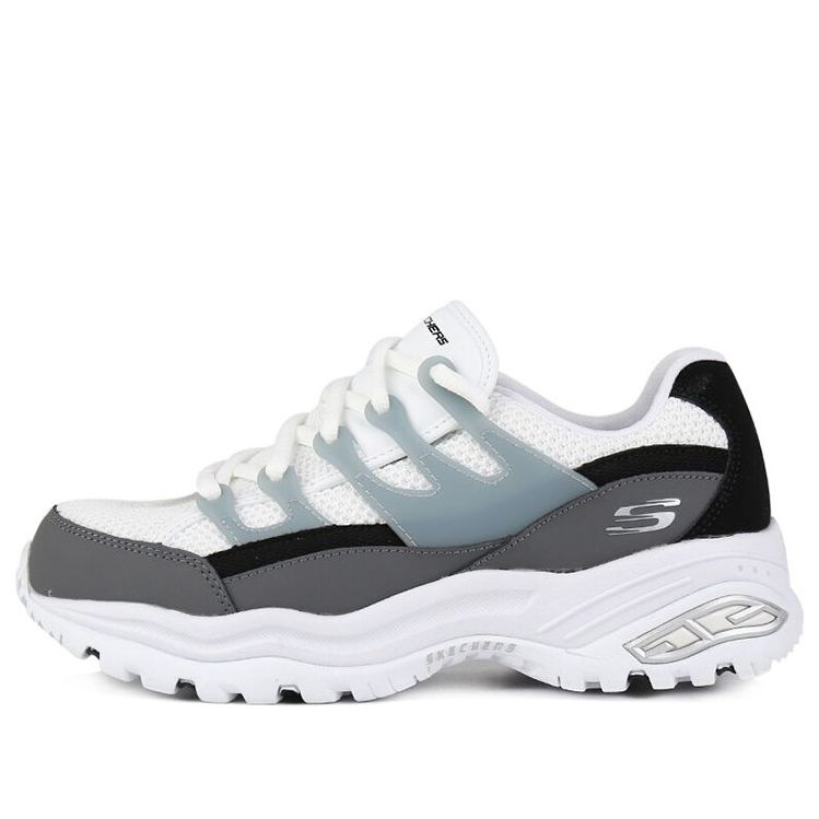 (WMNS) Skechers D'Lites Low-Top Daddy Shoes White/Grey 66666253-BKW