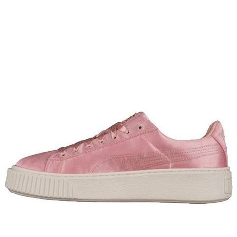 (WMNS) PUMA Basket Platform Satin Pink Lace Up 'Pink' 365719-01