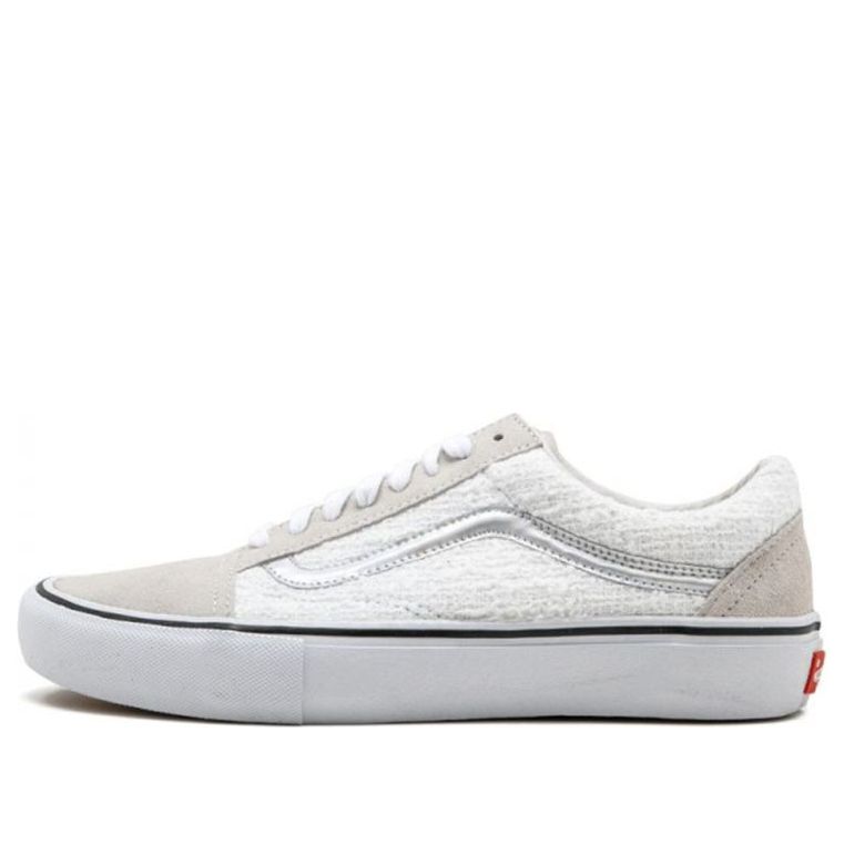Supreme x Vans Old School Pro Iridescent Skate Shoes Unisex White VN000ZD4JI0