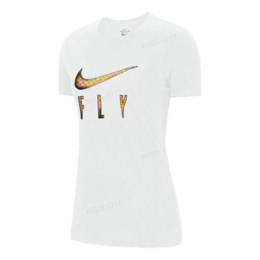 (WMNS) Nike Logo Printing Round Neck Pullover Short Sleeve White T-Shirt DN3049-100