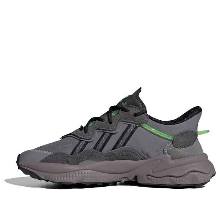 (GS) adidas originals Ozweego J Shoes 'Grey Black Green' FX5186