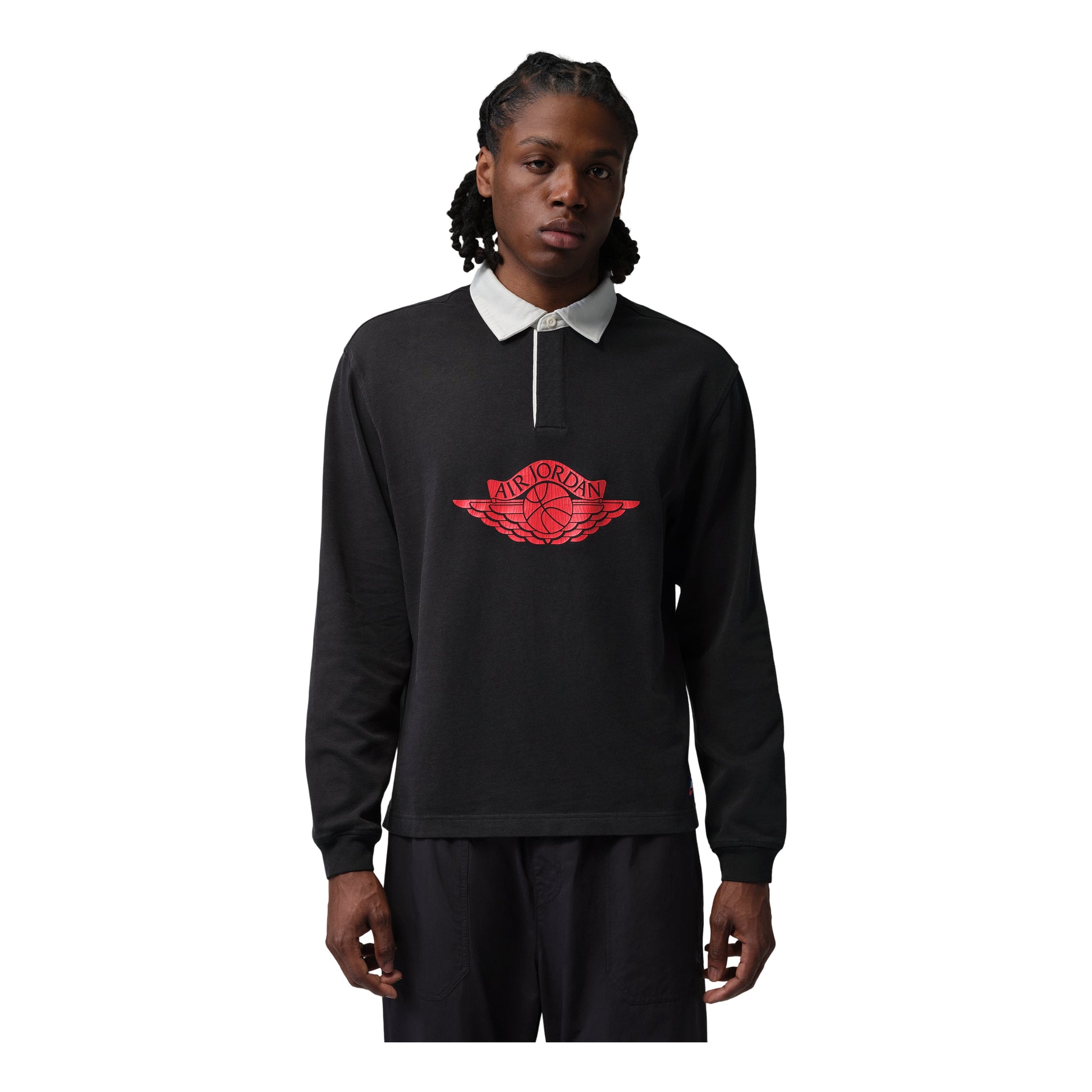Jordan Flight Essentials Rugby T-Shirt 'Black University Red' IM9148-010