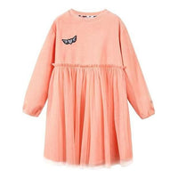 (GS) Skechers Fluffy Long Sleeve Dress 'Pink Grey' L422G106