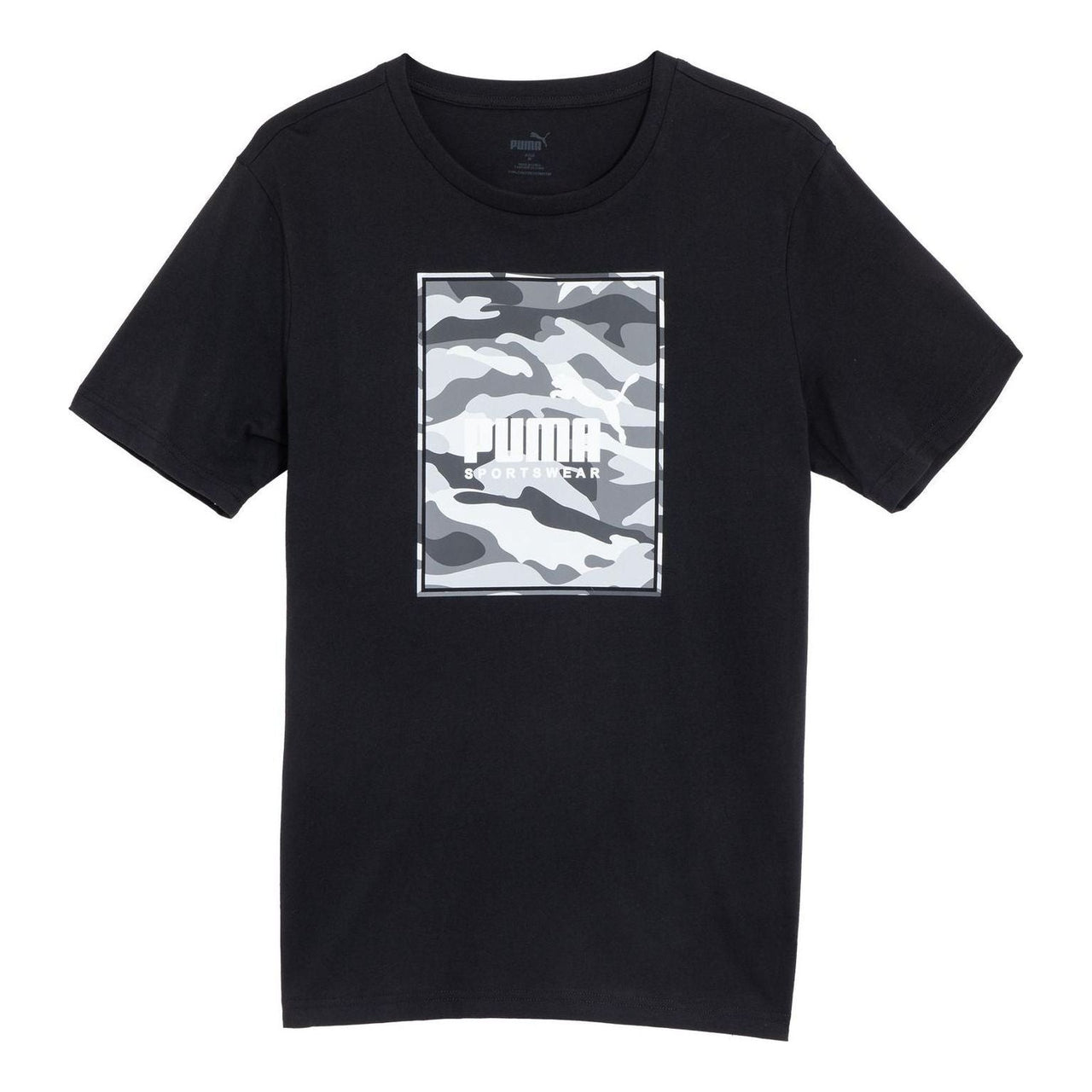 PUMA Box Logo Camo Lifestyle T-shirt 'Black' 683438-01