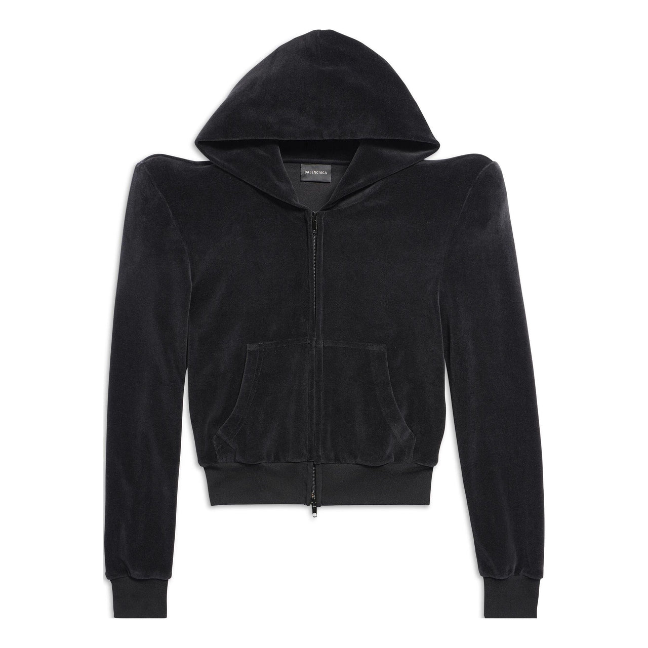 Balenciaga Round Shoulder Zip-up Hoodie 'Black' 767880TNV611000