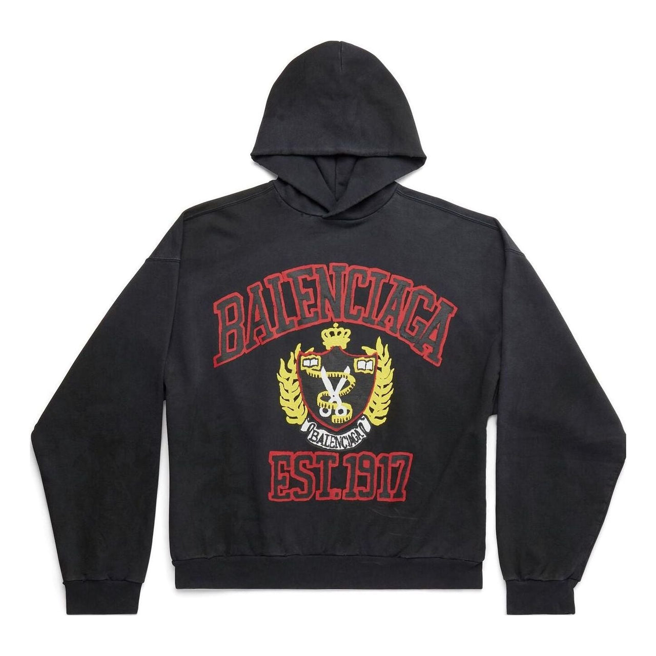 Balenciaga DIY College Hoodie 'Black' 744463TOVK21055