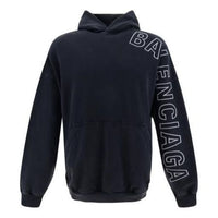 Balenciaga Outline Hoodie Oversized 'Black Faded' 739024TOVV29034
