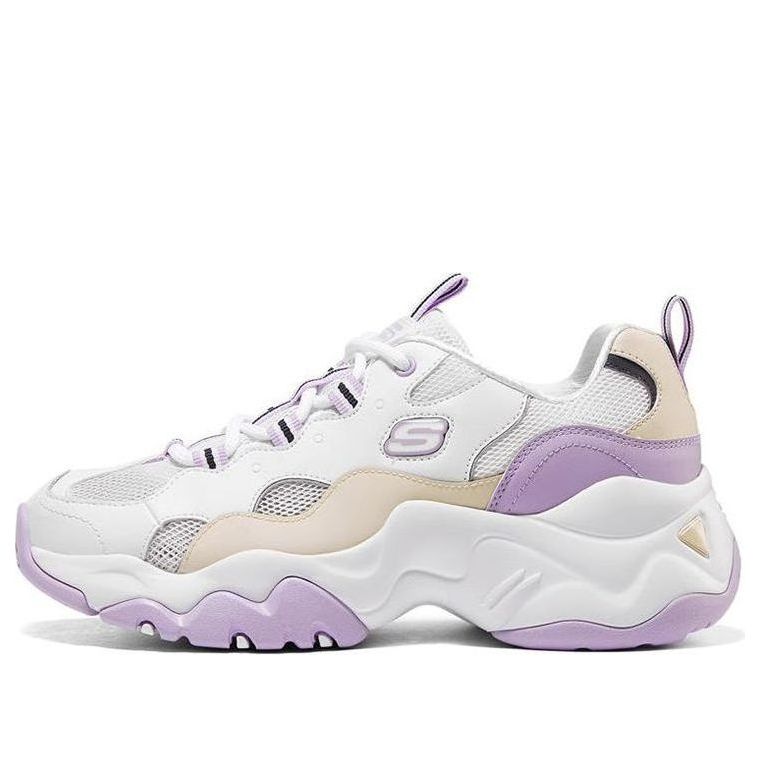 (WMNS) Skechers D'Lites 3.0 low running Shoes GS White/Purple 896008-WLV
