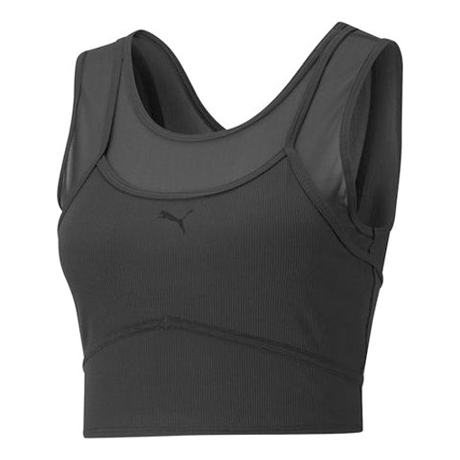 (WMNS) PUMA STUDIO Layered Crop Top 'Black' 520223-01