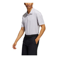 Men's adidas Stripe Logo Casual Sports Short Sleeve Polo Shirt Gray HA9167