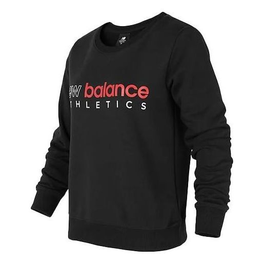 (WMNS) New Balance Essentials Icon Crew 'Black Red' AWT01559-BK