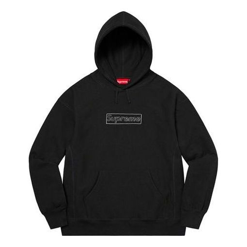 Supreme x KAWS Chalk Logo Hooded Sweatshirt 'Black White' SUP-SS21-401