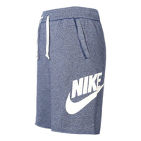 Nike Sportswear Logo Printing Drawstring Casual Shorts Blue AR2376-494