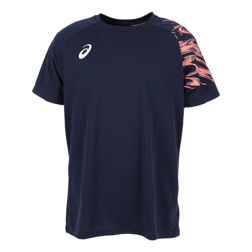 ASICS Dry Print Short Sleeve T-Shirt 'Midnight Blazing Coral' 2051A328-400