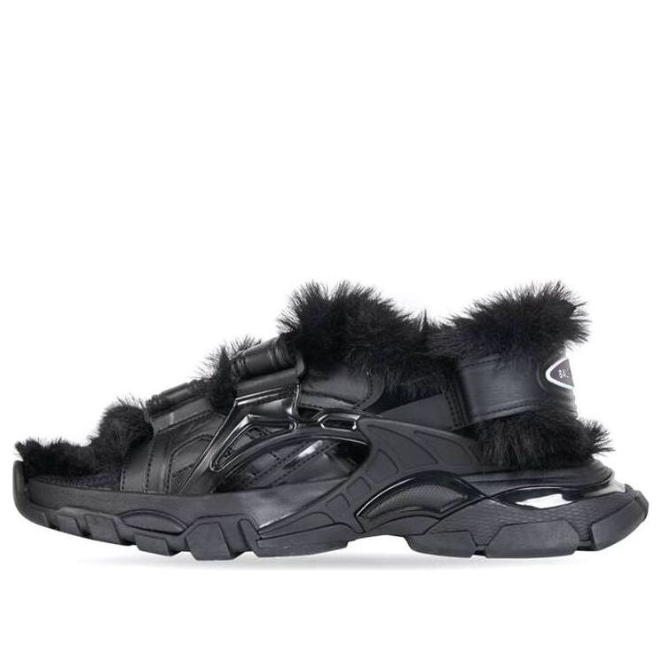 (WMNS) Balenciaga Track Sandals 'Fake Fur Black' 668560W3CQ31000