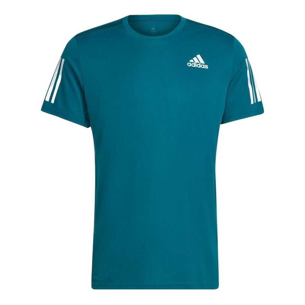 Men's adidas Tennis Training Sports Stripe Solid Color Logo Breathable Quick Dry Casual Short Sleeve Indigo T-Shirt HB7437
