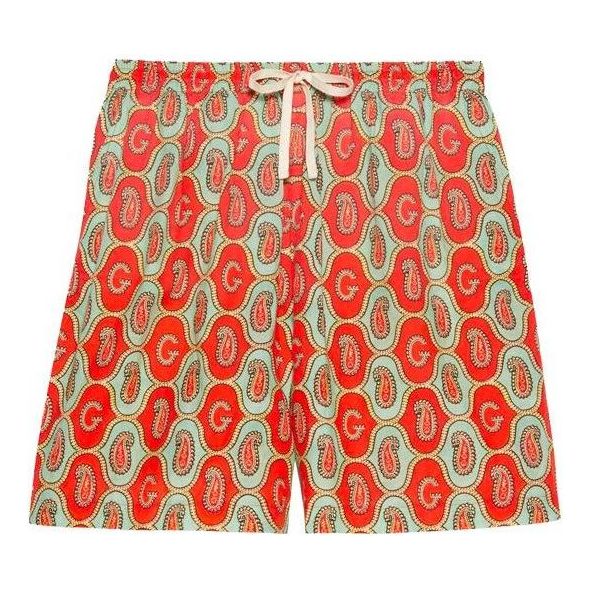 Gucci Cotton Linen G Paisley Shorts 'Orange' 654233-ZAGUV-7192