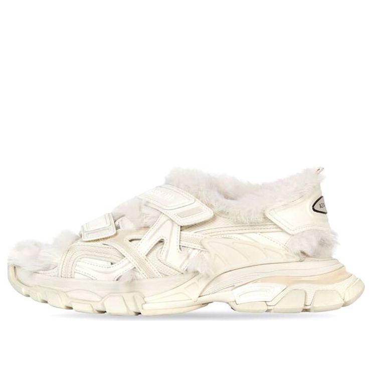 (WMNS) Balenciaga Track Sandals 'Fake Fur White' 668560W3CQ39700