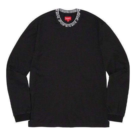 Supreme Old English Collar L/S T-Shirt 'Black White' SUP-SS21-576