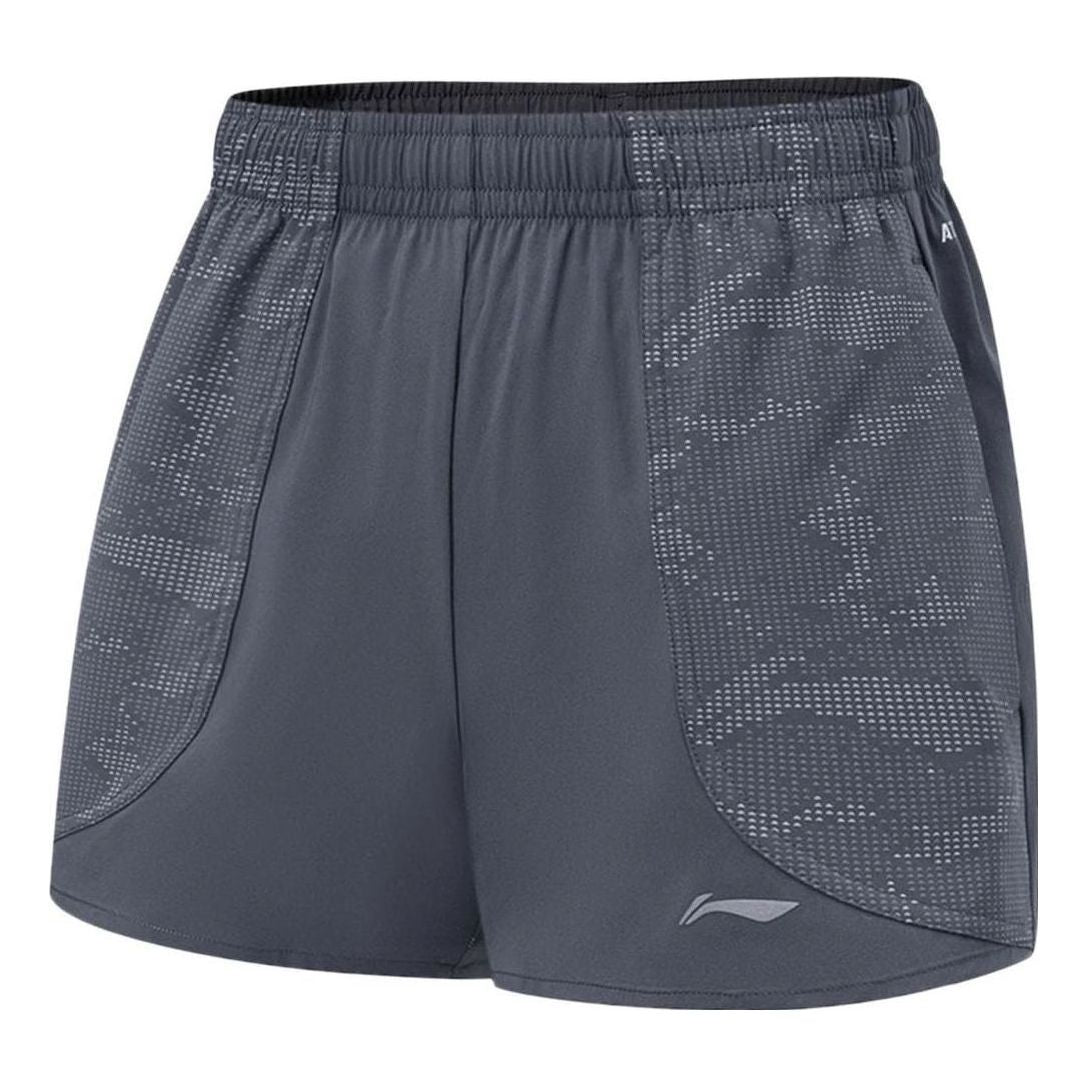 (WMNS) Li-Ning Logo AT DRY Running Shorts 'Dark Grey' AKST478-2