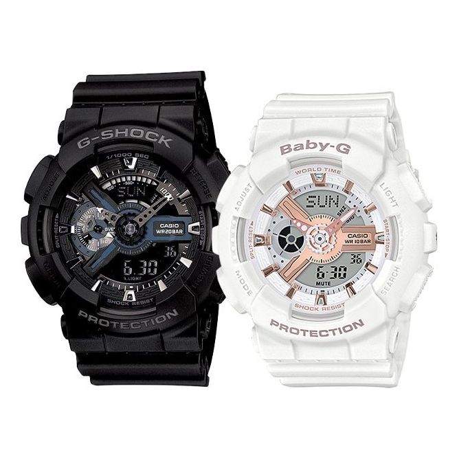 CASIO Baby-G 'Black & White' GA-110-1BDR&BA-110RG-7A