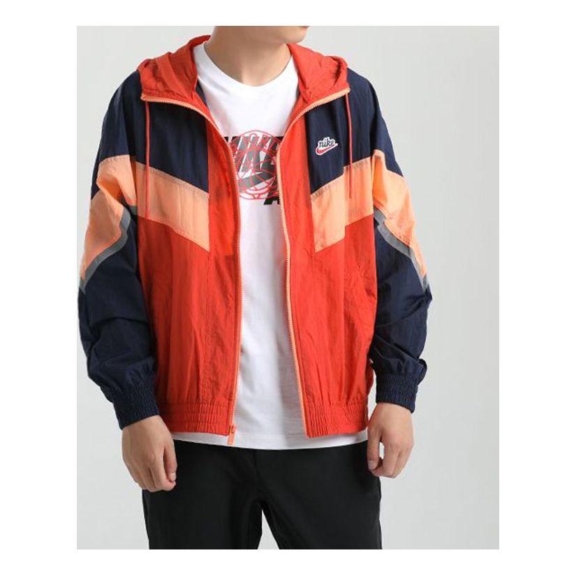 Nike Sportswear Windrunner+ hooded Windproof Reflective Jacket Orange CZ0782-861