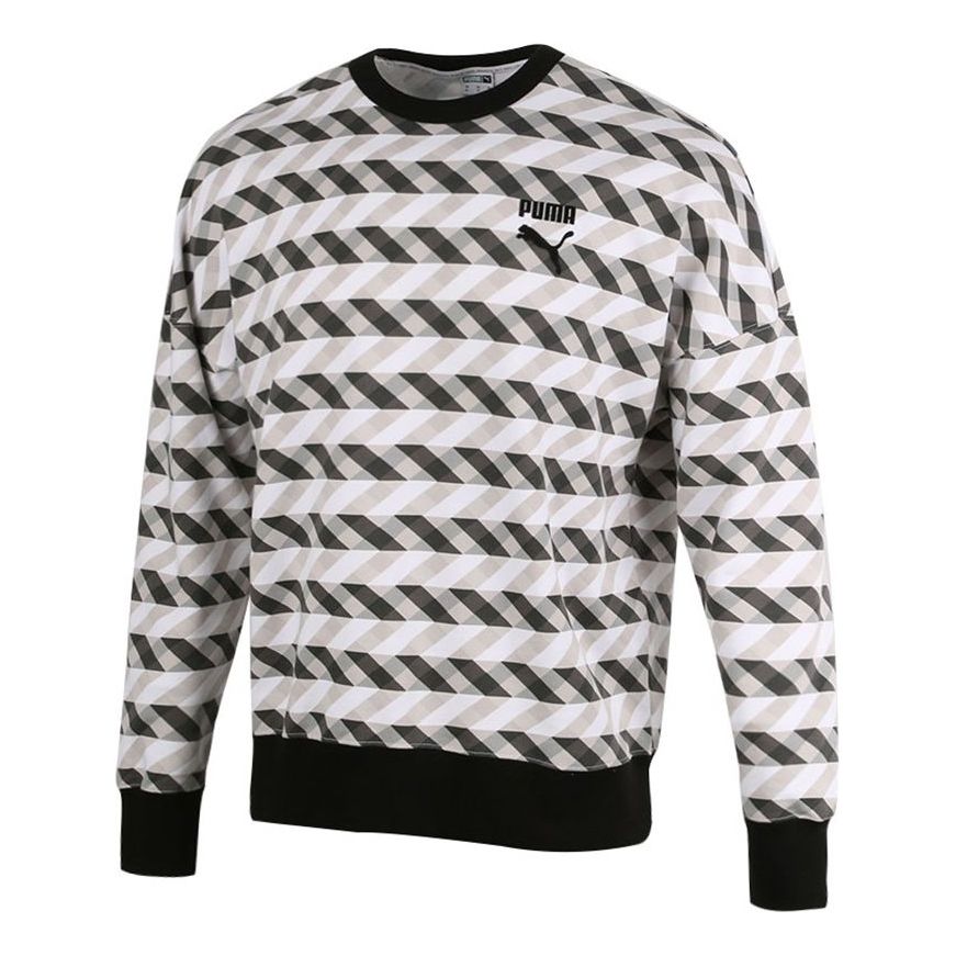 PUMA Kontrast Crew Neck Sweater 'White Black' 531488-01