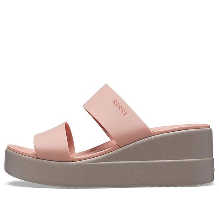 (WMNS) Crocs Brooklyn Lightweight Pale Pink Sandals 206219-6RL