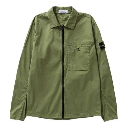 STONE ISLAND Supima Cotton Shirt Jacket 'Olive' 761512619-V0058