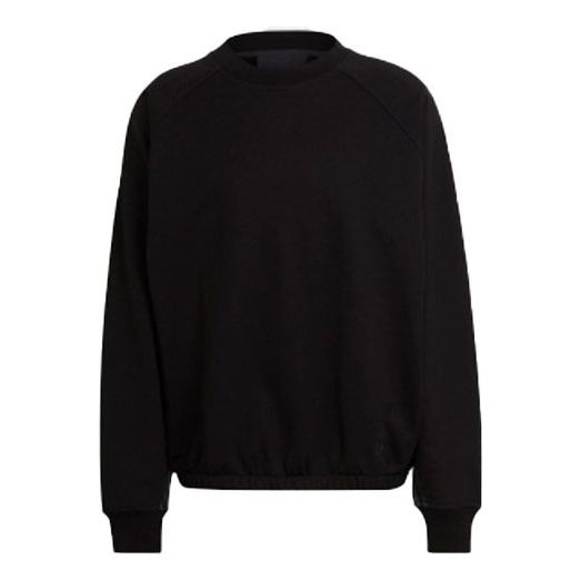 Men's adidas originals Solid Color Loose Casual Round Neck Pullover Black HD2242
