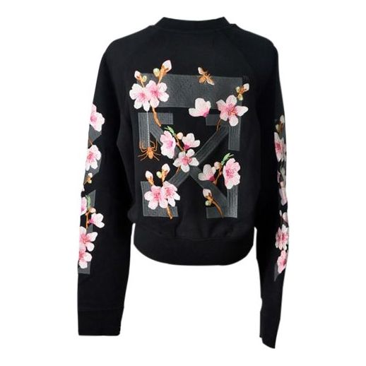 (WMNS) Off-White Fw17 Cherry Blossoms Embroidery Floral Round Neck Sweater OWBA026E170030531088