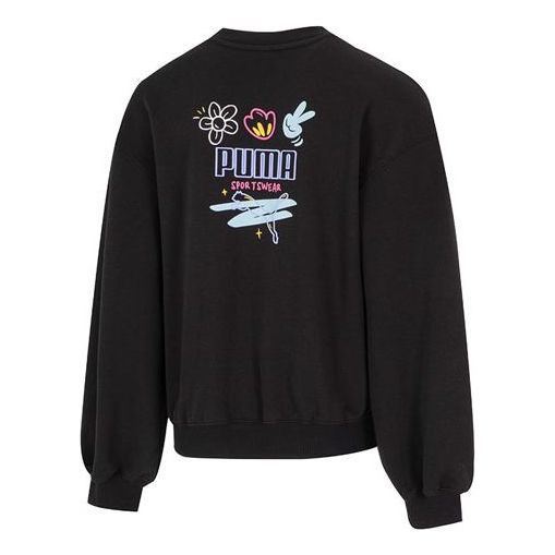 (WMNS) PUMA Graphic Sweatshirt 'Black' 537518-01