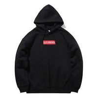 Li-Ning Sports Fashion Series Fleece Lined Stay Warm Loose Hoodie 'Black Red' AWDQD06-7