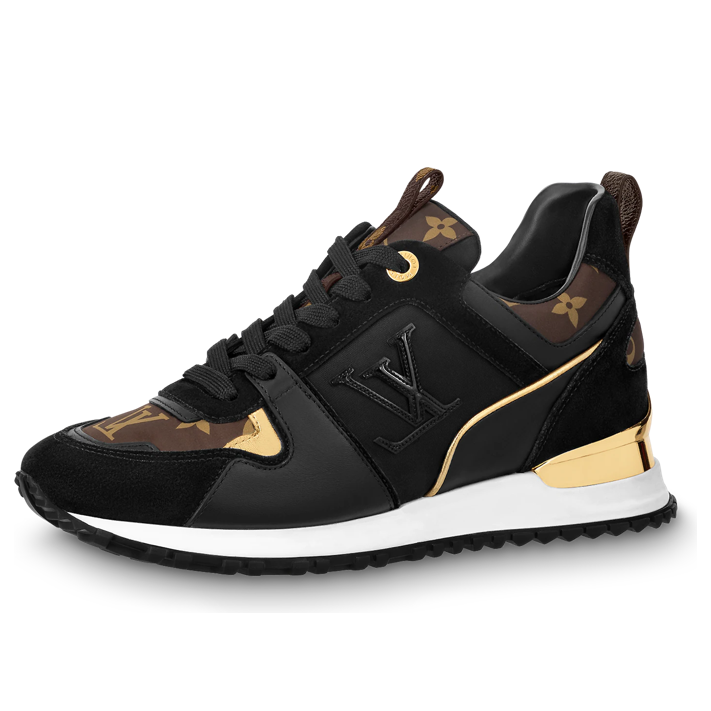 (WMNS) LOUIS VUITTON Run Away Trainers 'Black with Brown Monogram' 1AAP39