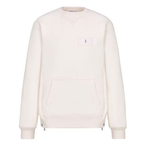 Men's DIOR x Sacai Crossover FW21 Logo Solid Color Round Neck White 213J643A0687-C080
