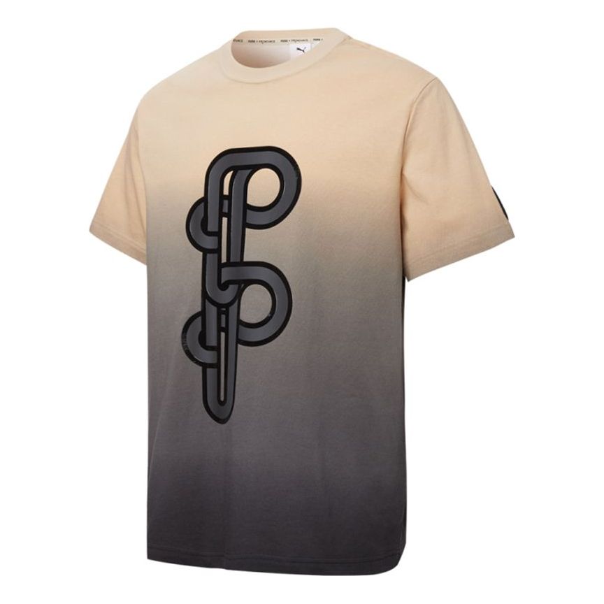 PUMA x PRONOUNCE Graphic Tee Crossover Gradient Tie Dye Sports Short Sleeve Khaki 532144-20