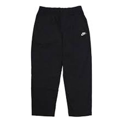 Men's Nike Solid Color Casual Straight-Leg Cropped Sweatpants Autumn Black DM6824-010