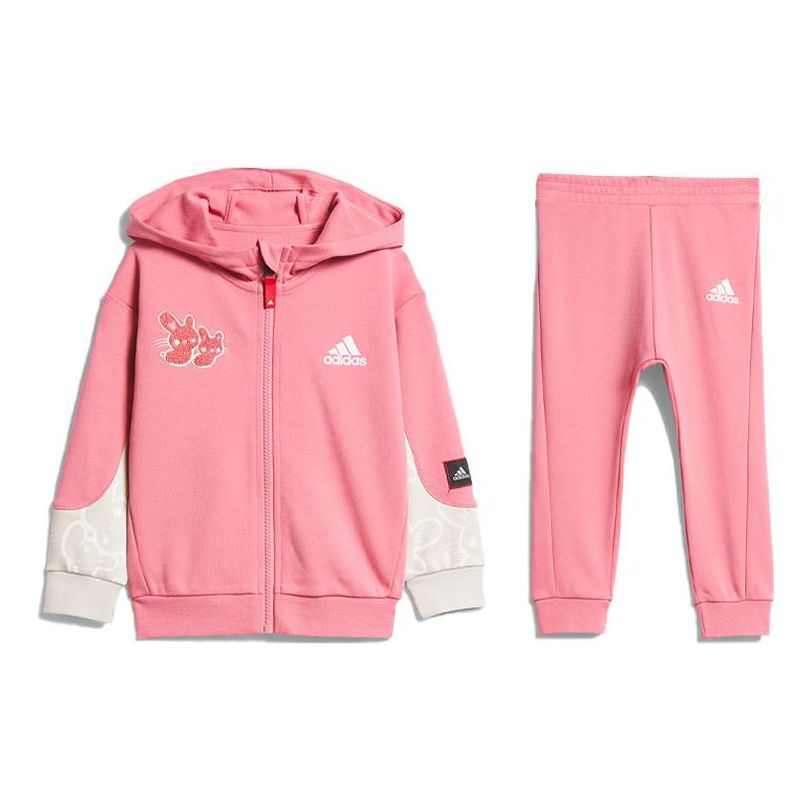 (PS) adidas IN Full-Zip Hooded Set Asia Sizing 'Pink' IP7011